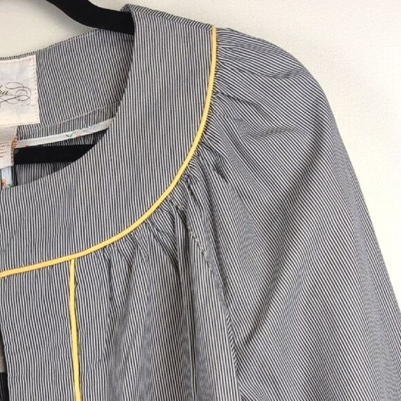 NWT Anthropologie Sidra Black & White Pinstripe Short Jacket 3/4 Length Sleeve - Picture 5 of 11